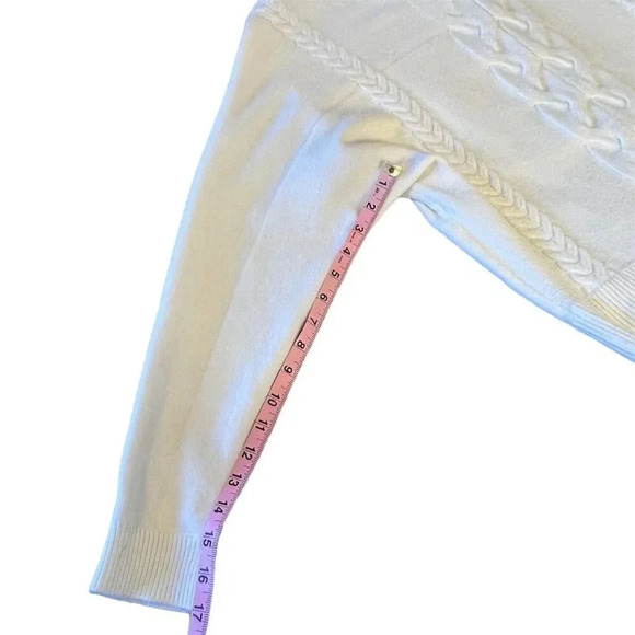 Philosophy Women's Ivory Cable-Knit Pullover Sweater Size M - Picture 7 of 8